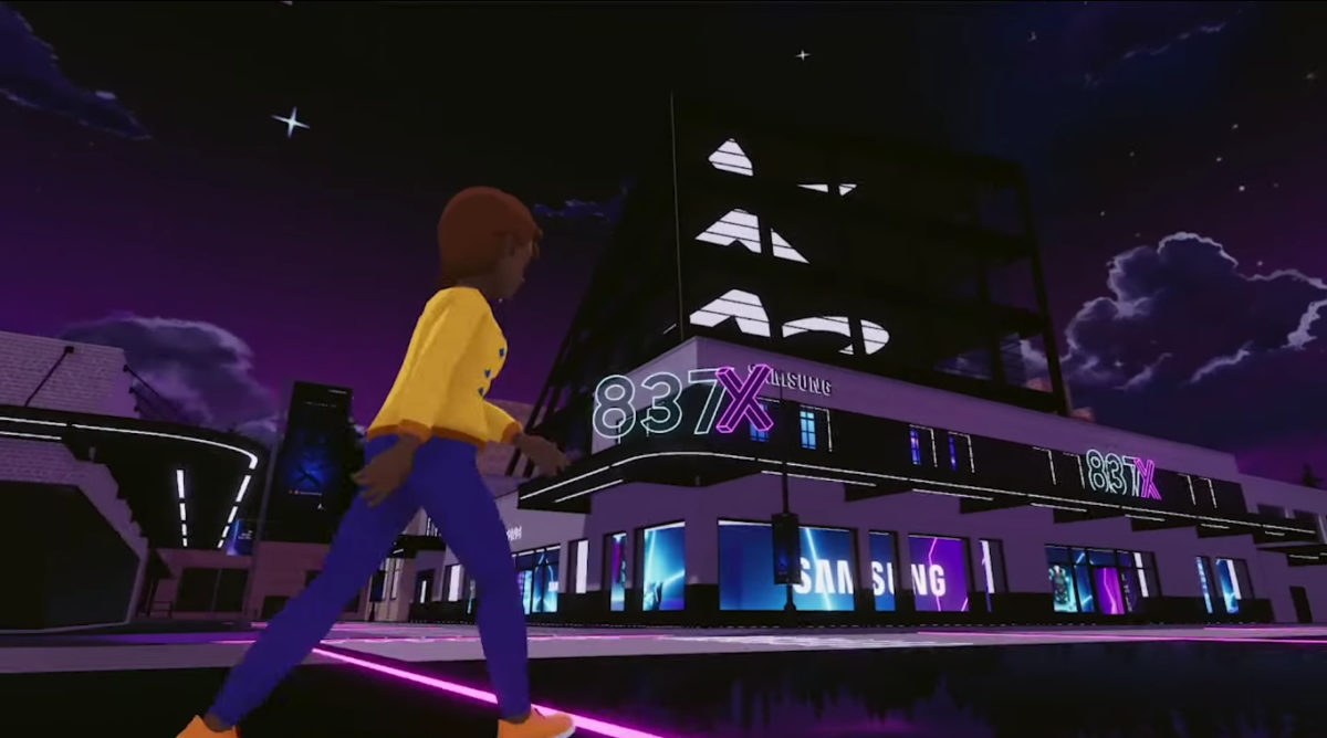 Screenshot of Samsung's 837x metaverse in decentraland