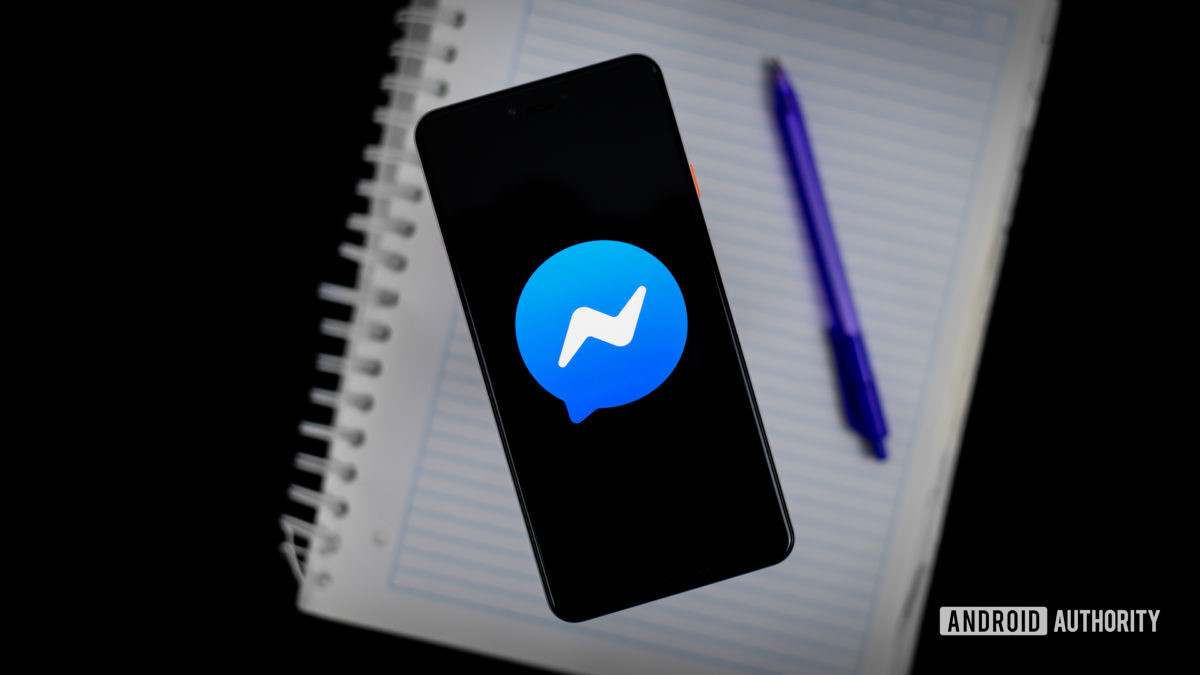 Facebook Messenger on phone stock photo 3