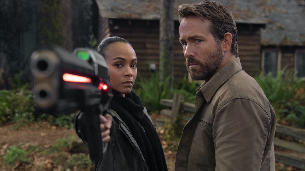 Zoe Saldana as Laura and Ryan Reynolds as Big Adam in The Adam Project - best new streaming movies