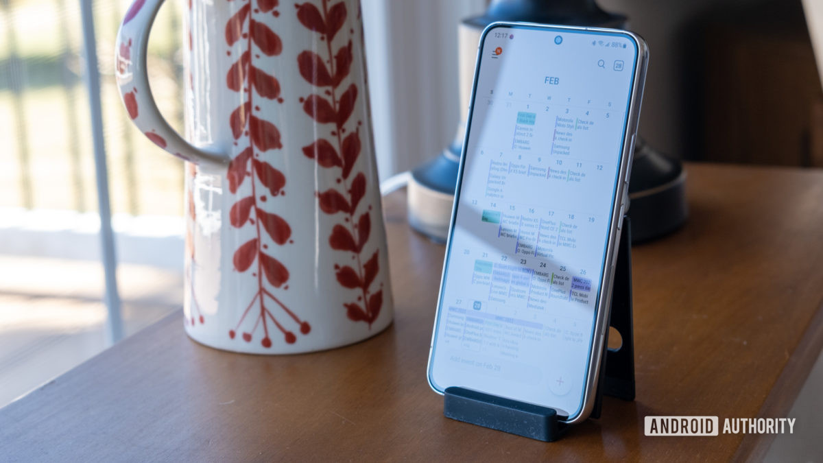 samsung galaxy s22 display calendar app