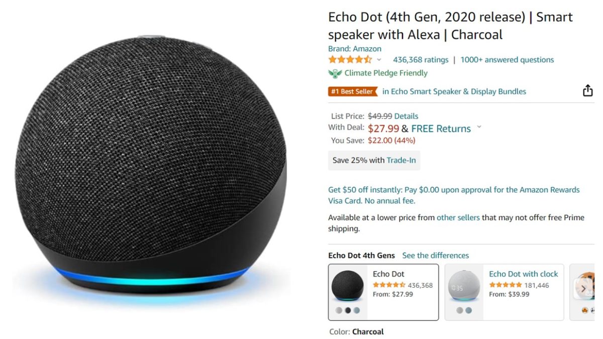 Amazon Echo Dot 4th Gen Deal