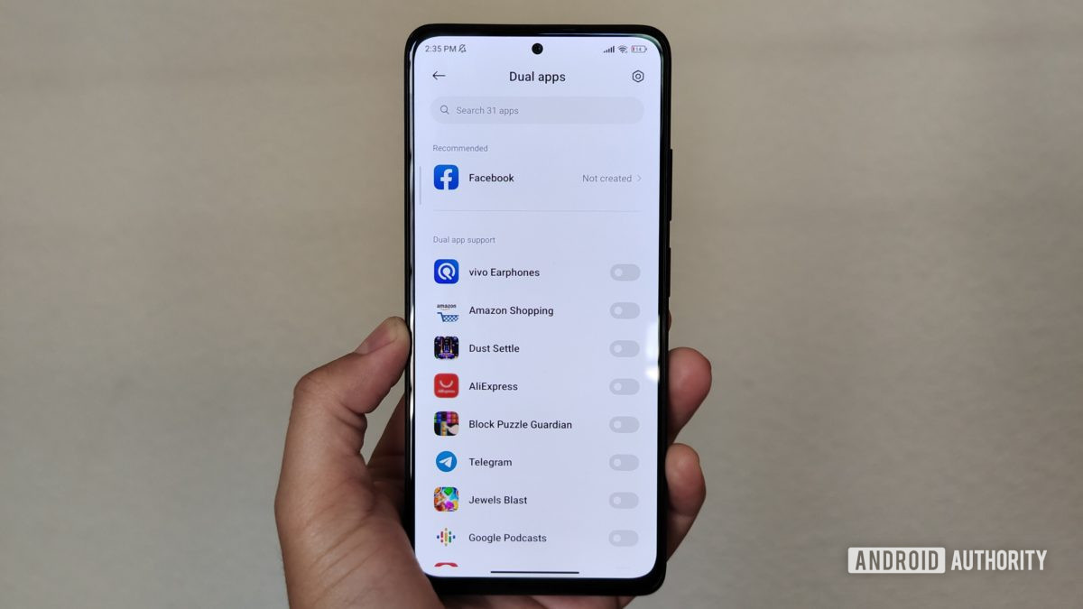 Dual apps on a Xiaomi phone