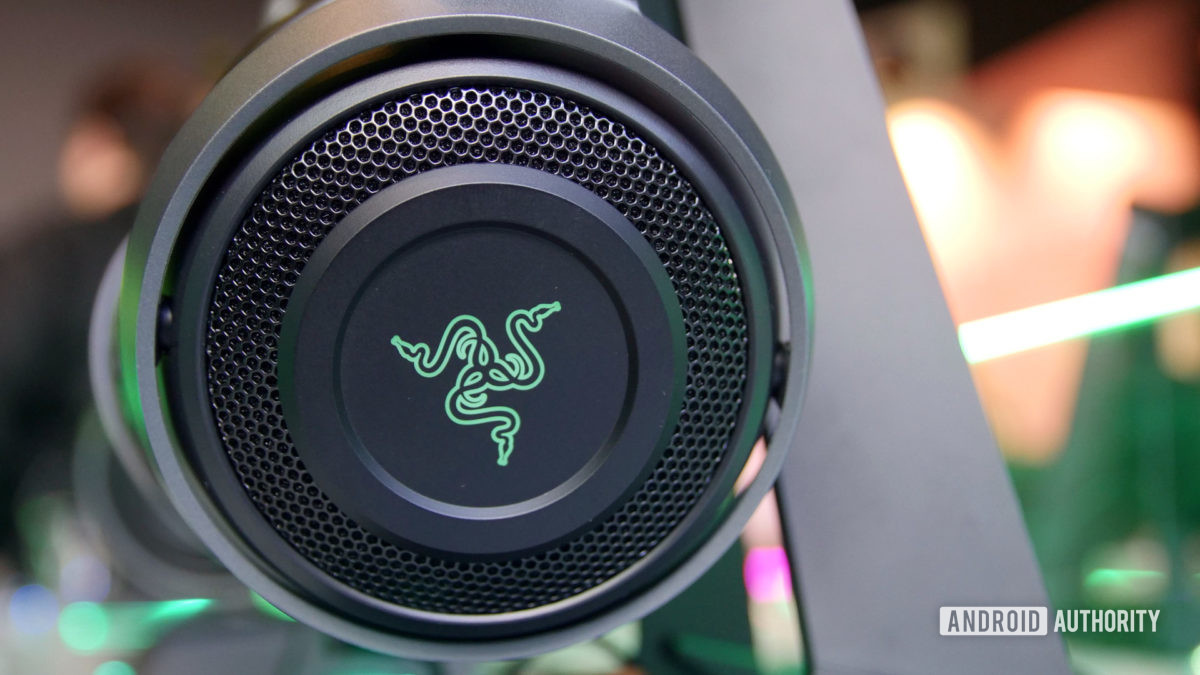 Razer logo on nari Ultimate headphones