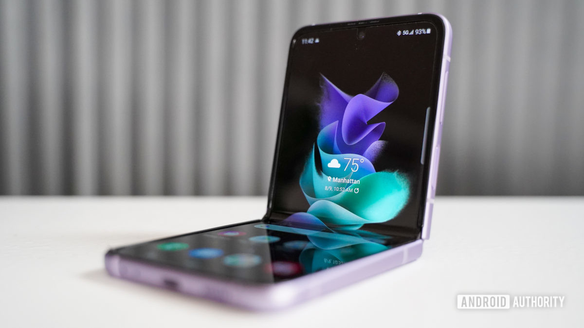 Samsung Galaxy Flip 3 purple side profile — Galaxy Z Flip 4 what we want to see