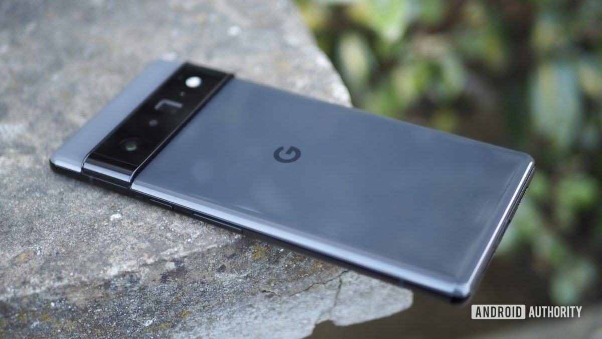 Google Pixel 6 Pro back lying on concrete