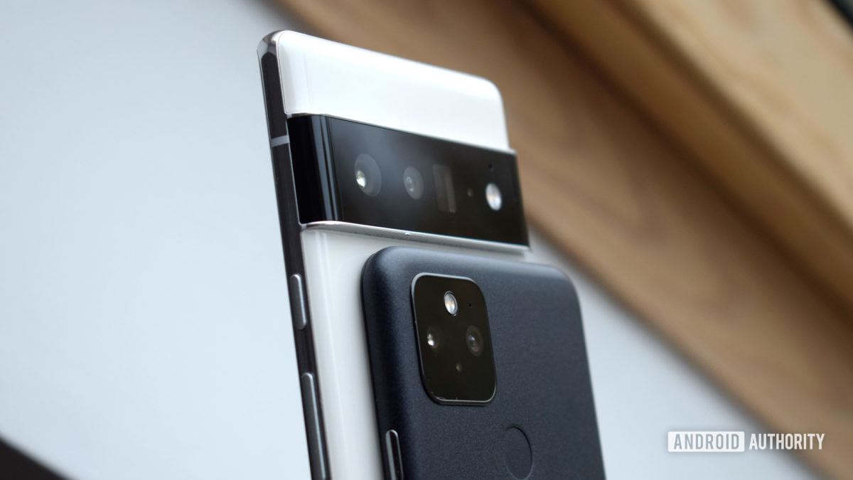 Google Pixel 6 Pro vs Google Pixel 5 camera angled