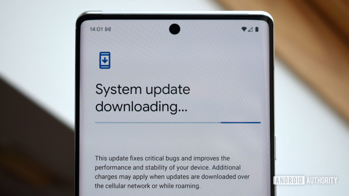 Google Pixel 6 update downloading