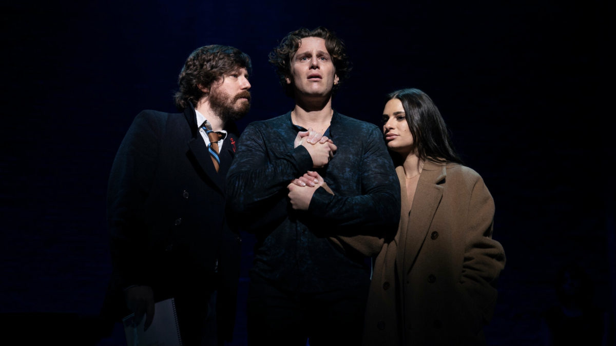 John Gallagher Jr., Jonathan Groff, and Lea Michele onstage in Spring Awakening Those Youve Known