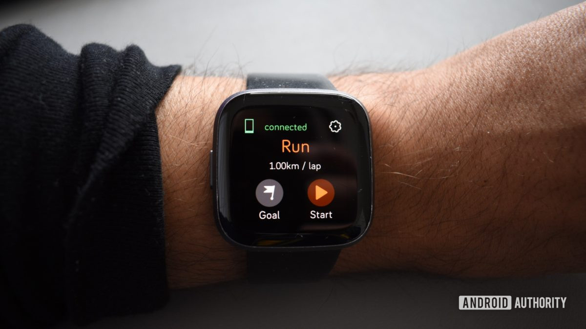 fitbit versa 2 exercise run screen