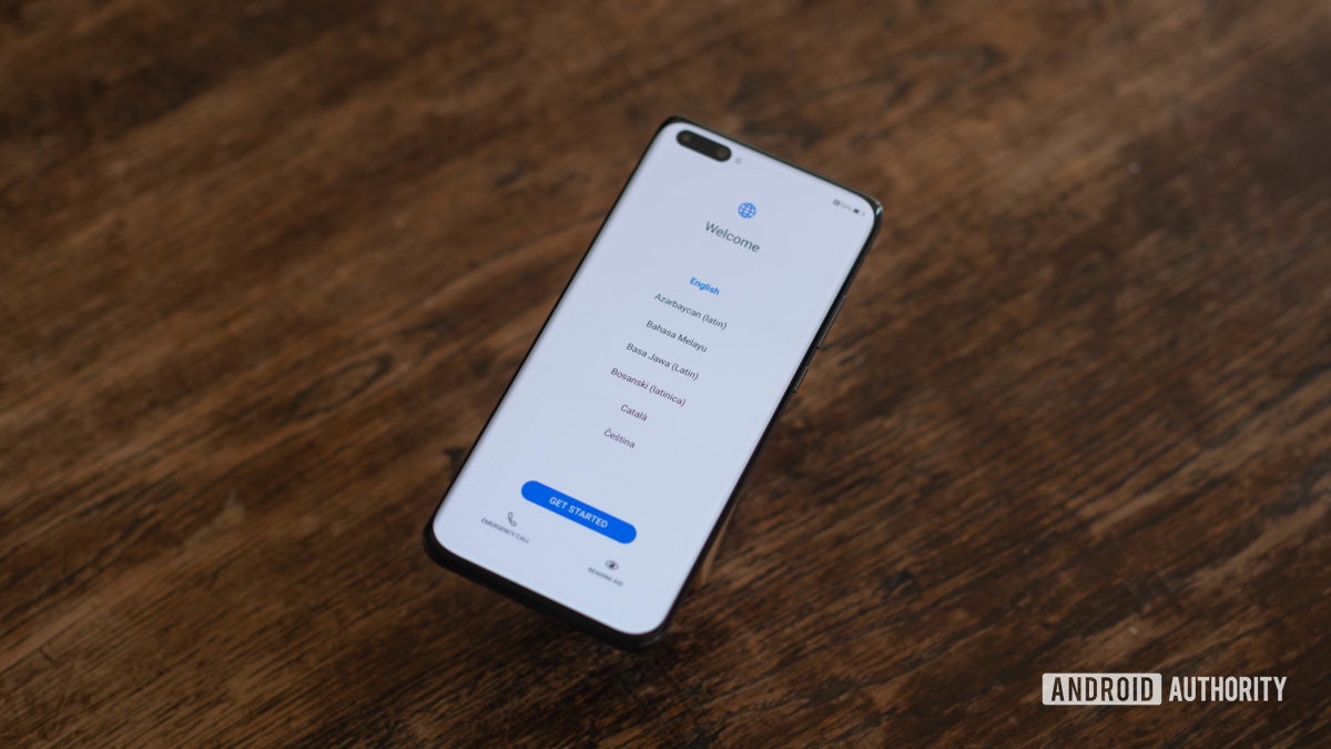 Huawei P40 Pro Setup screen