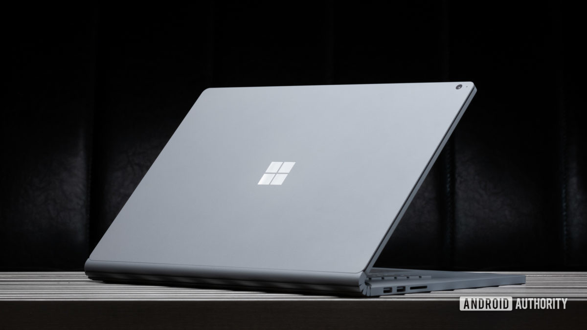 Microsoft Surface Book 3 back of tablet on table