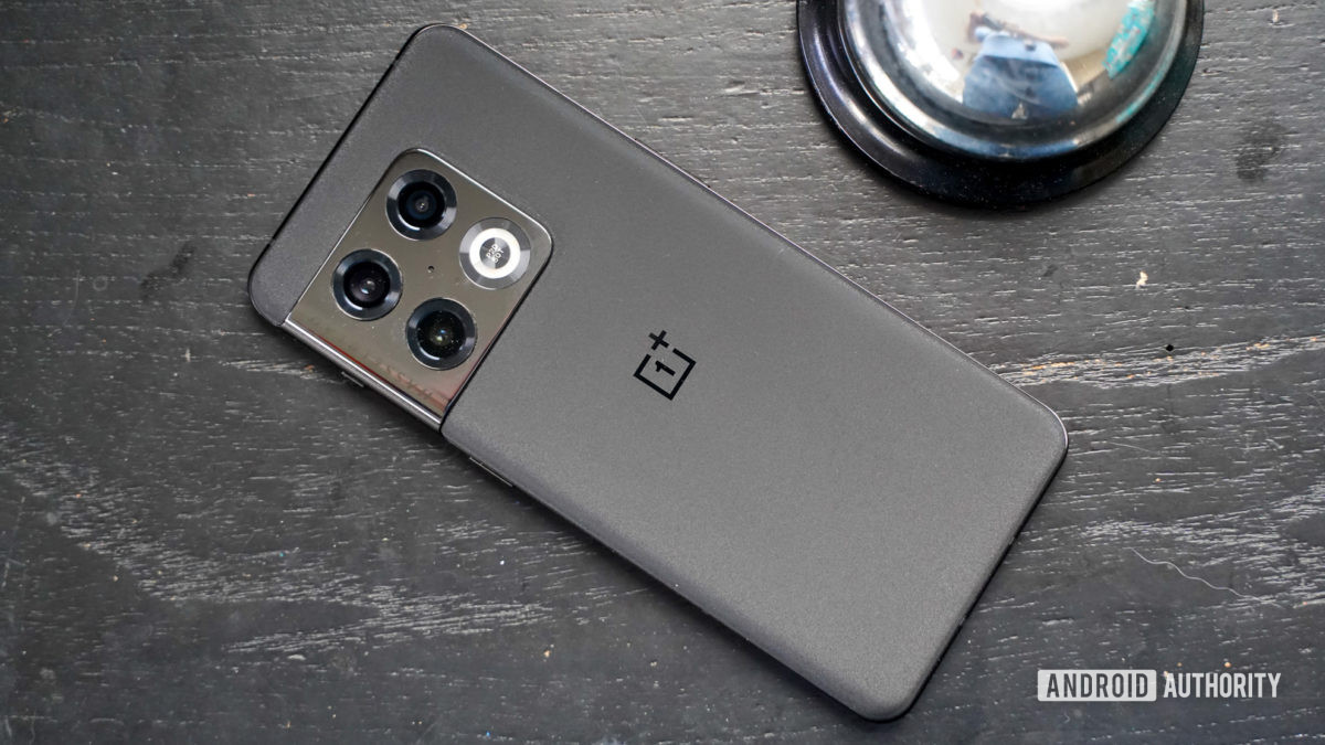 OnePlus 10 Pro face down showing rear of phone and camera module