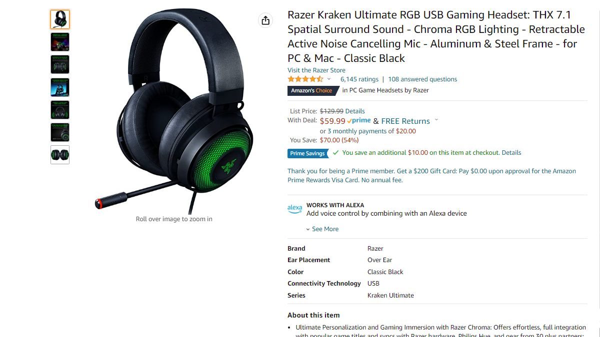 razer kraken ultimate amazon