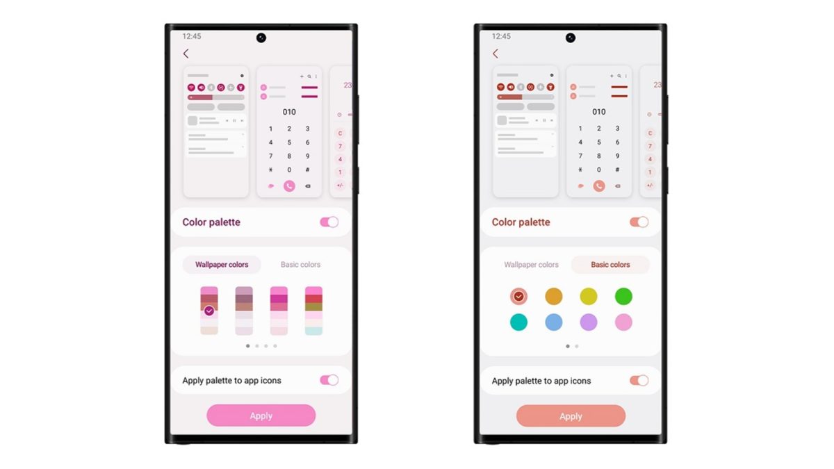 Samsung One UI 5 official Color Themes