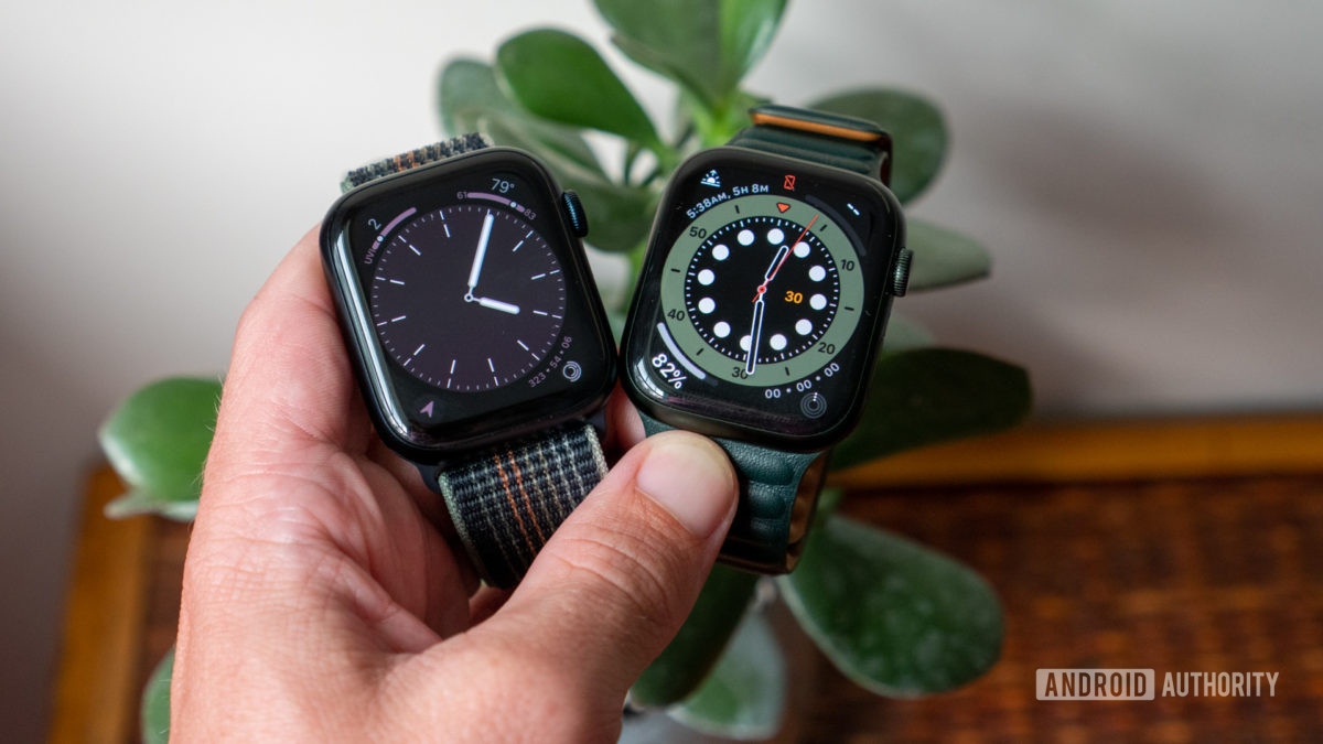 apple watch series 8 and apple watch series 7 in hand