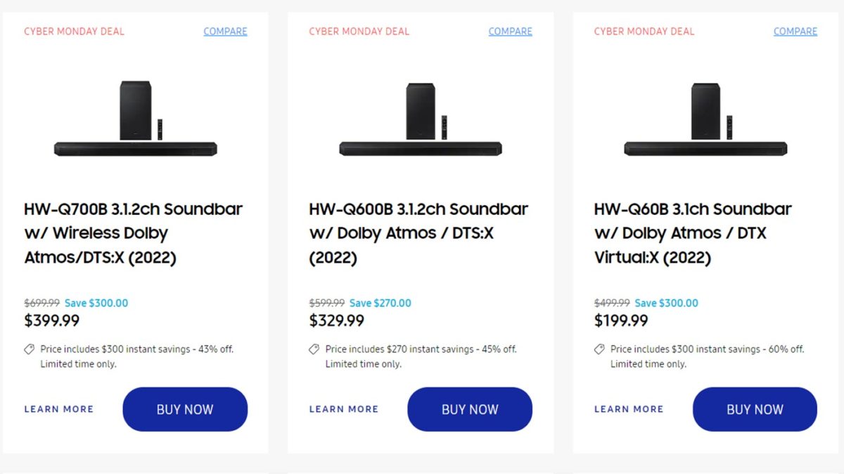 Cyber Monday Samsung Soundbar Deals