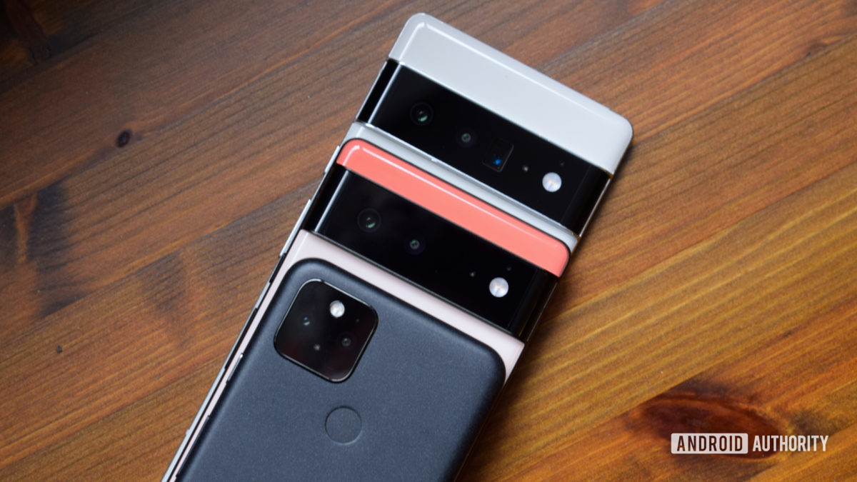 Google Pixel 6 and 5 series camera housings top down