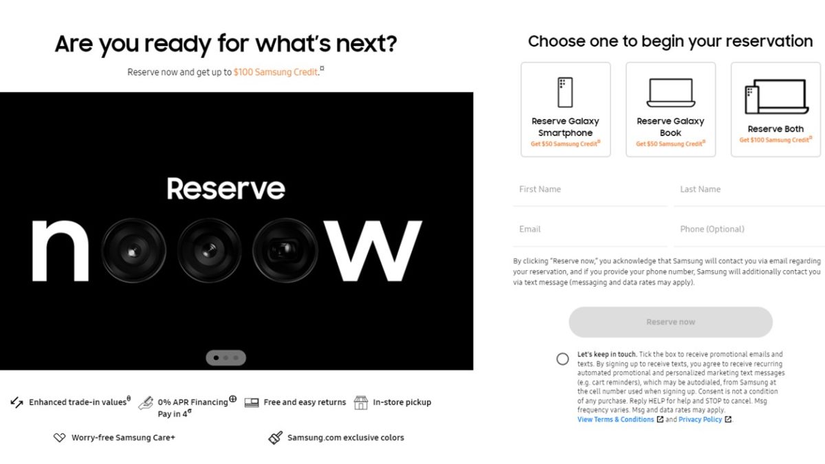 Reserve the Galaxy S23 ahead of the Galaxy Unpacked event.