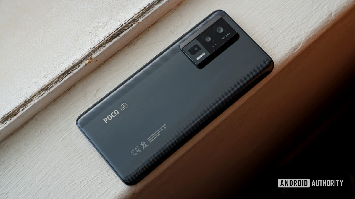 Poco F5 Pro face down on window sill