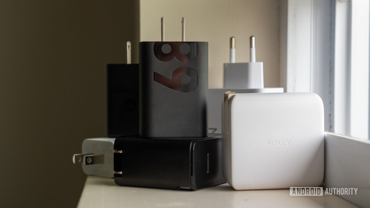 motorola edge plus stack of chargers