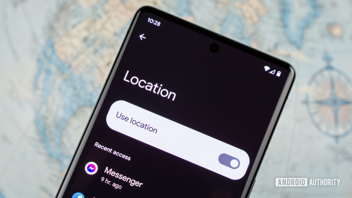 Android location services menu stock photo 2