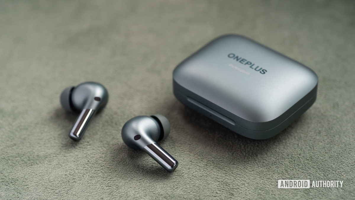 The OnePlus Buds Pro 2 noise cancelling wireless earbuds outside of the closed case.