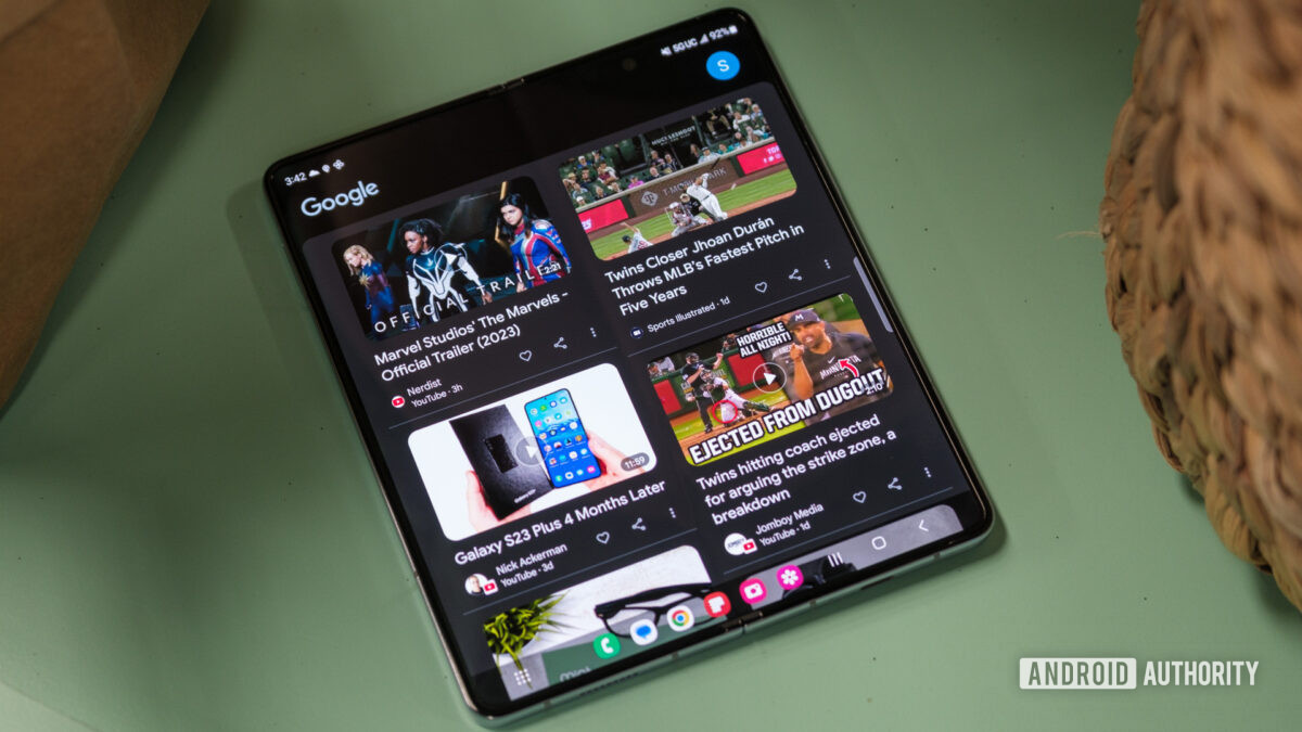 Samsung Galaxy Z Fold 5 google discover