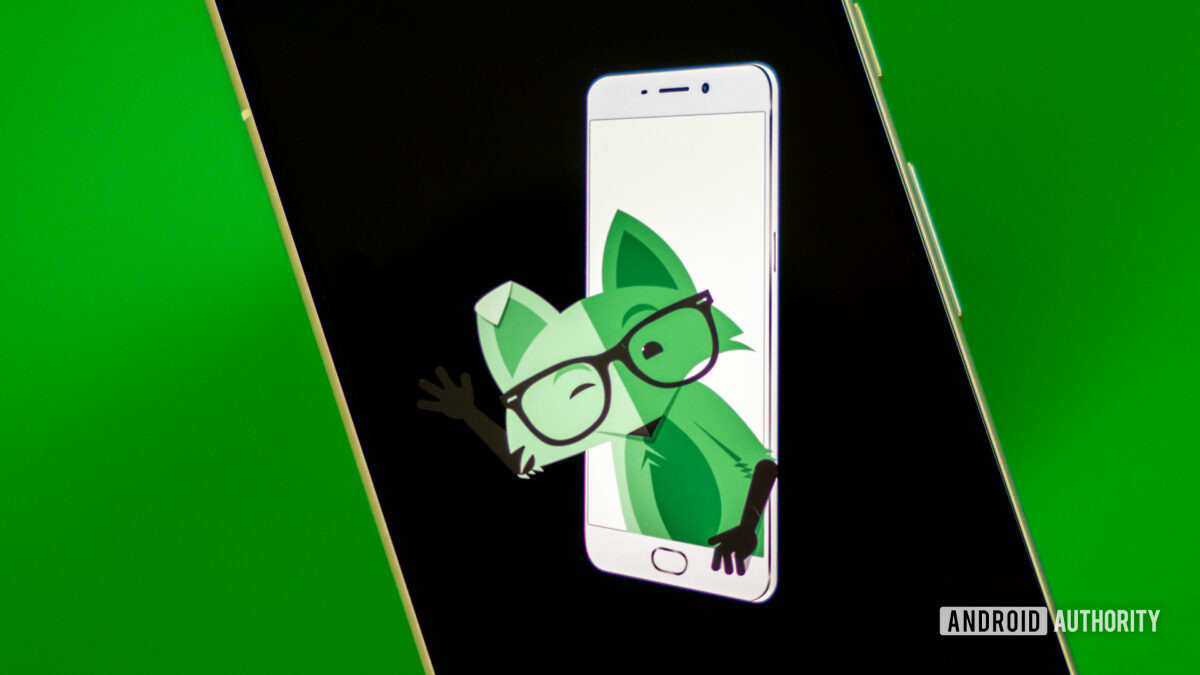 Stock photo of Mint Mobile fox on phone 2