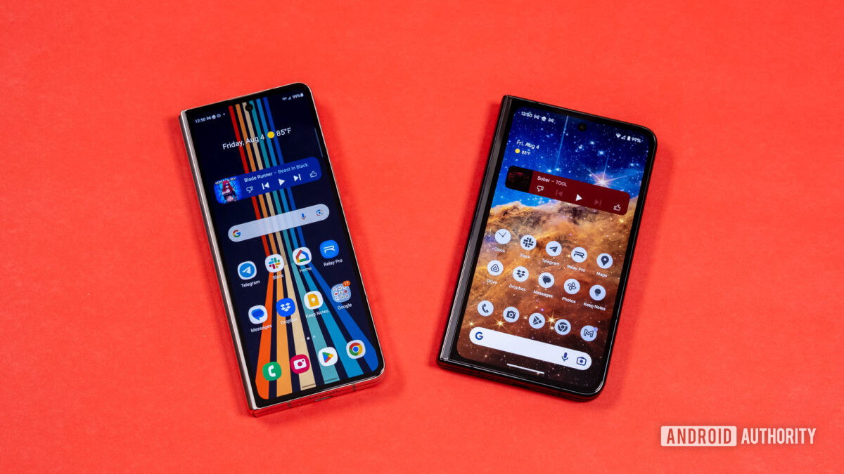 Samsung Galaxy Z Fold 5 and Pixel Fold closed