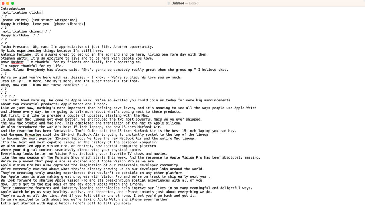 youtube transcripts paste text document