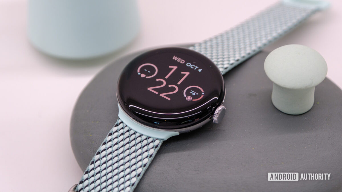 Google's latest smartwatch rests on a display platform.