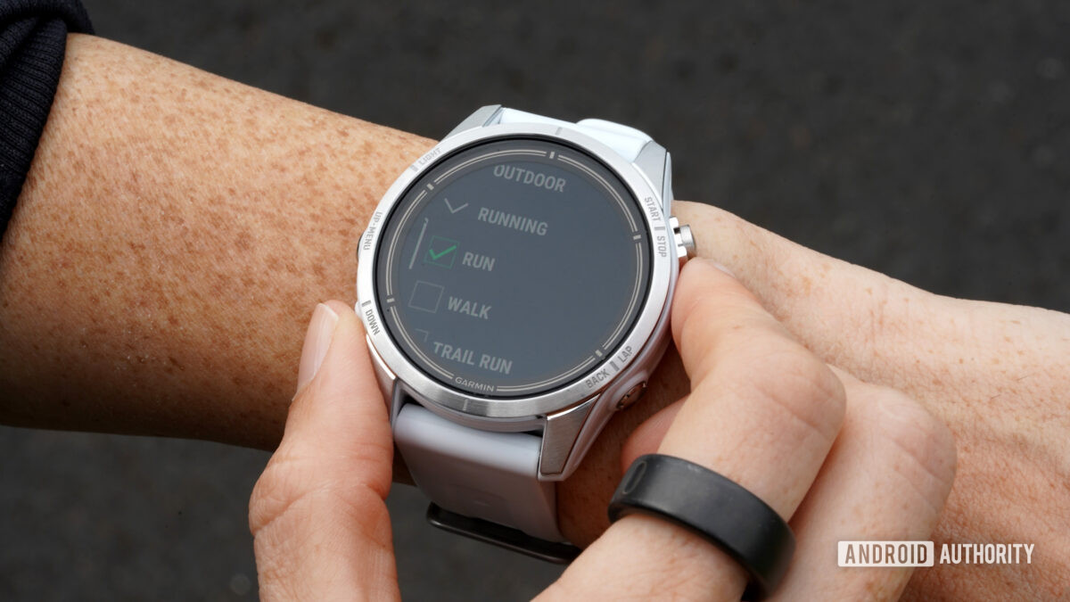 A user explores the sport modes on their Garmin device.