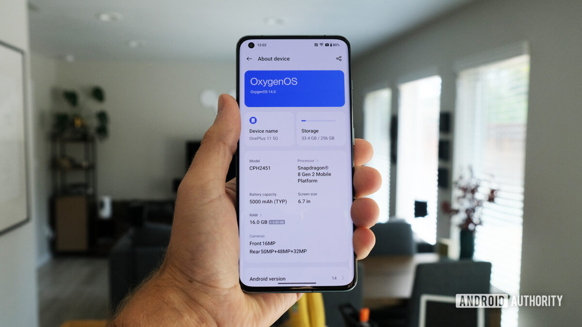 OnePlus 11 With Oxygen OS 14 Beta About Phone Hero