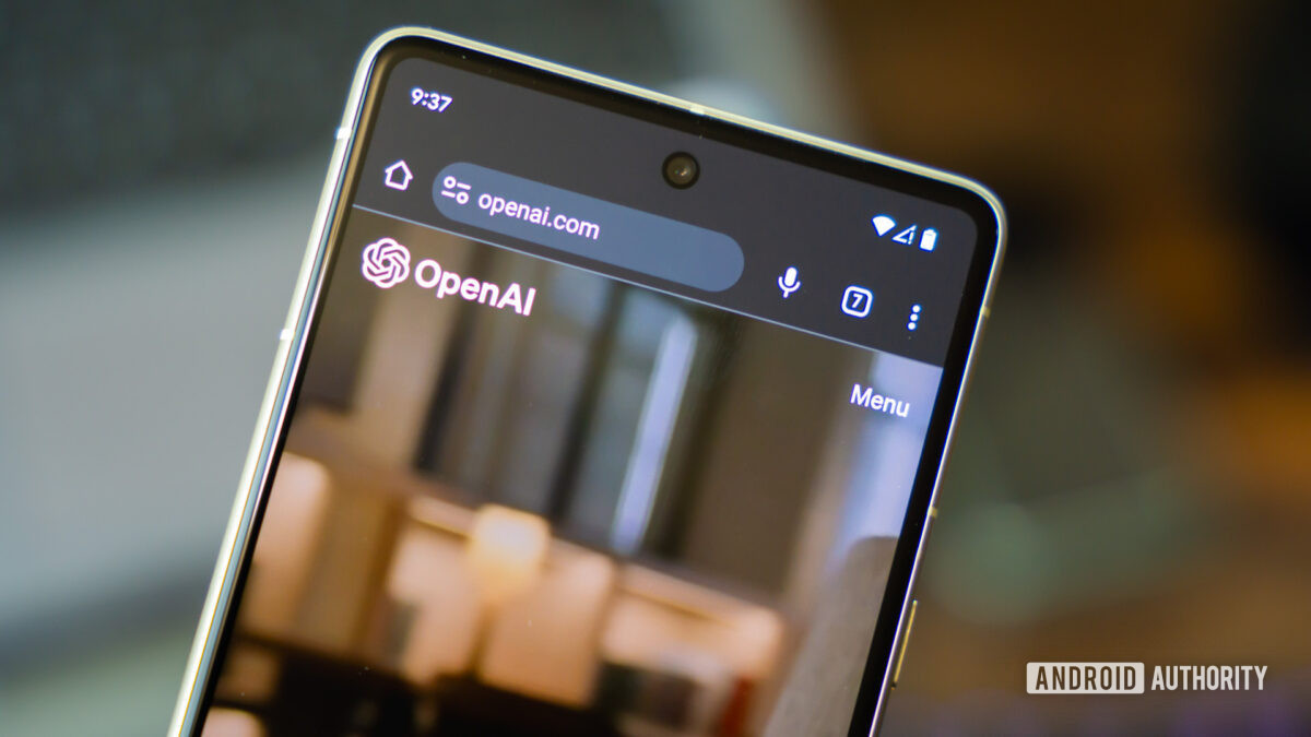 OpenAI on website on smartphone stock photo (1)