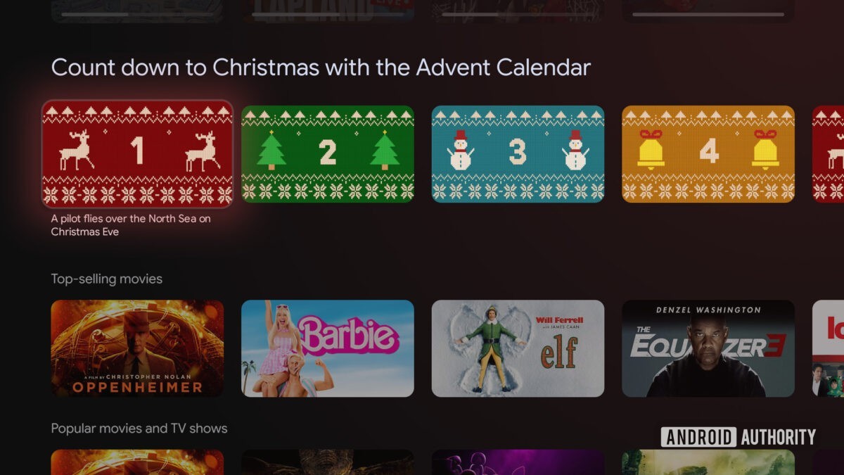 Google TV advent calendar Android Authority 1