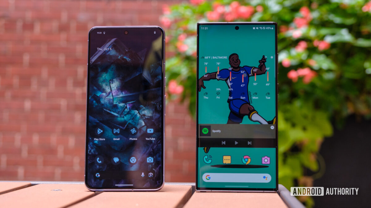 google pixel 8 pro vs samsung galaxy s23 ultra display hero