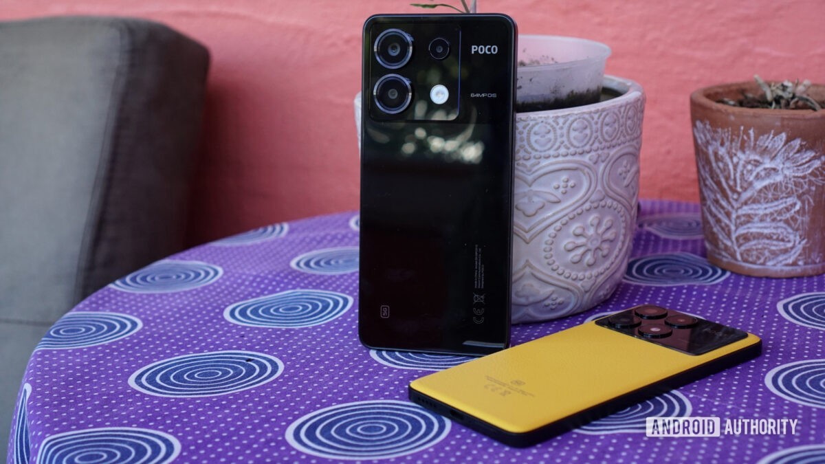 The POCO X6 and X6 Pro on a table.