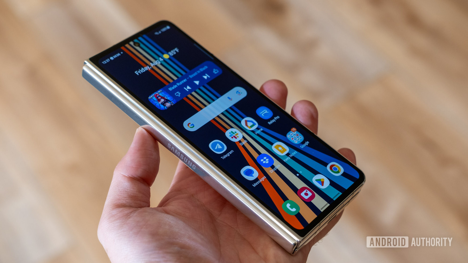 Samsung Galaxy Z Fold 5 folded in hand