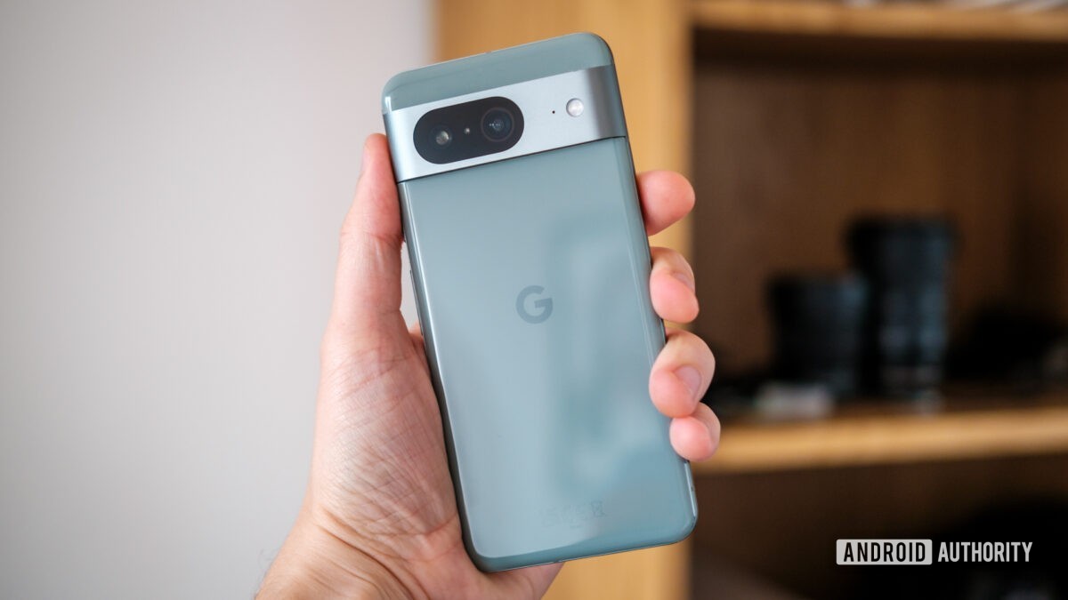 Google Pixel 8 in hand