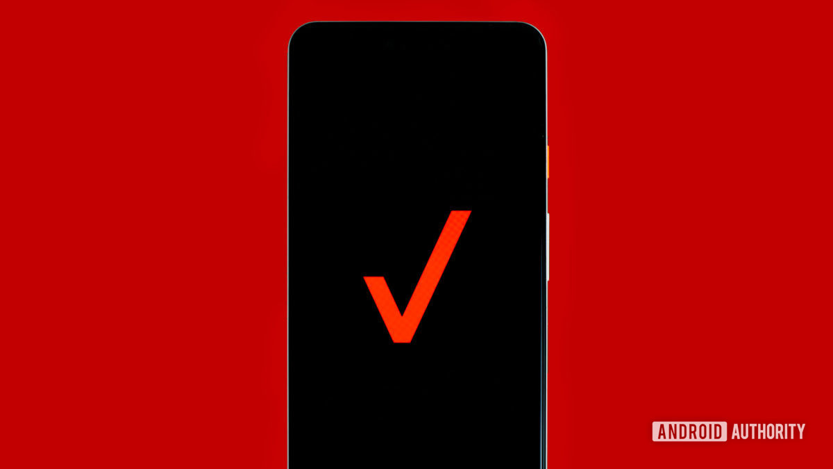 Verizon logo on phone stock photo