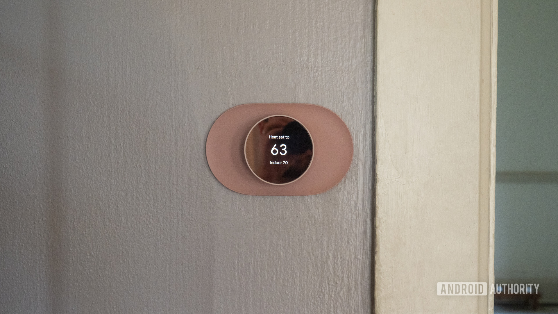 google nest thermostat review display temperature on wall 1