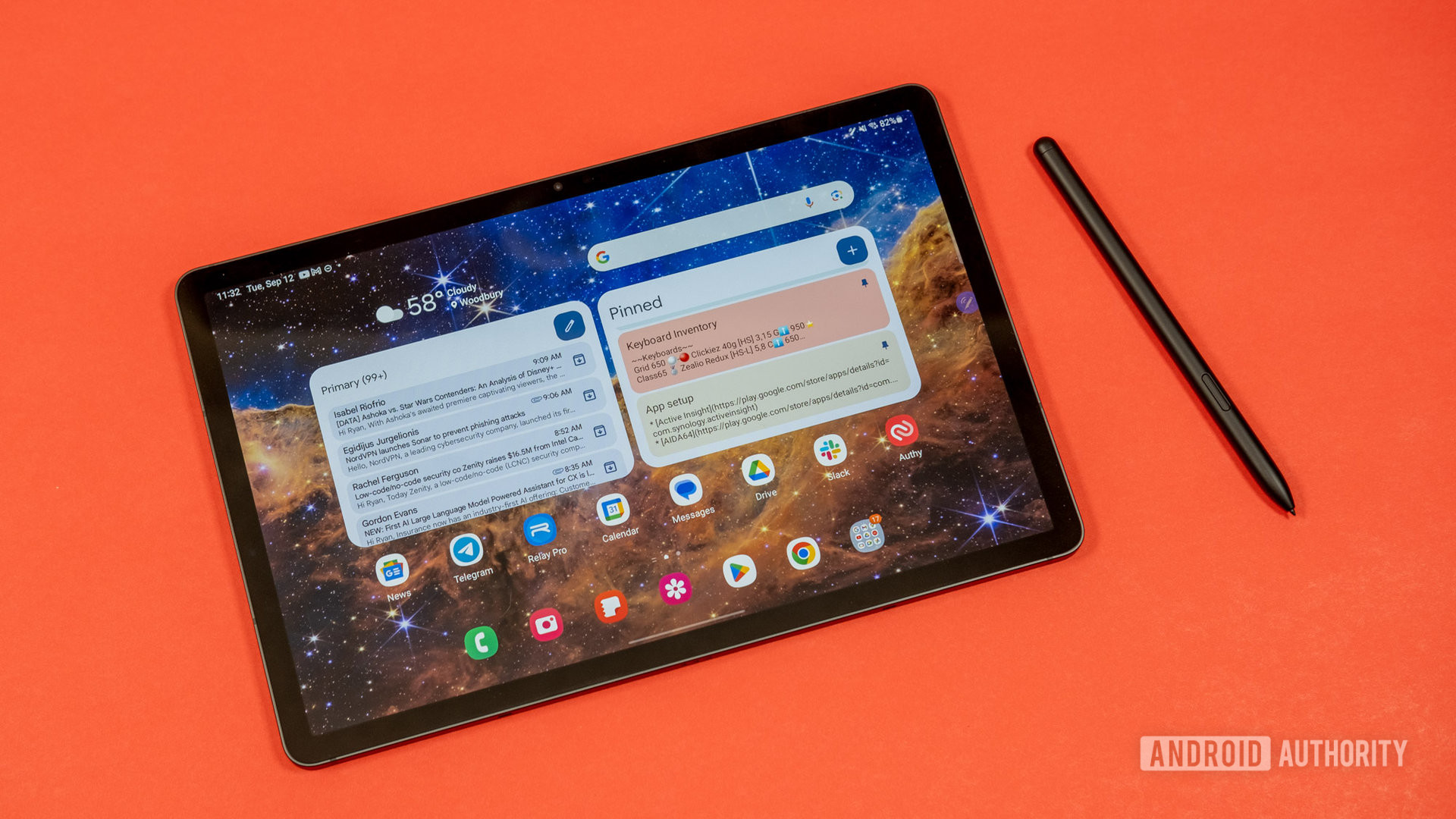 Samsung Galaxy Tab S9 home screen