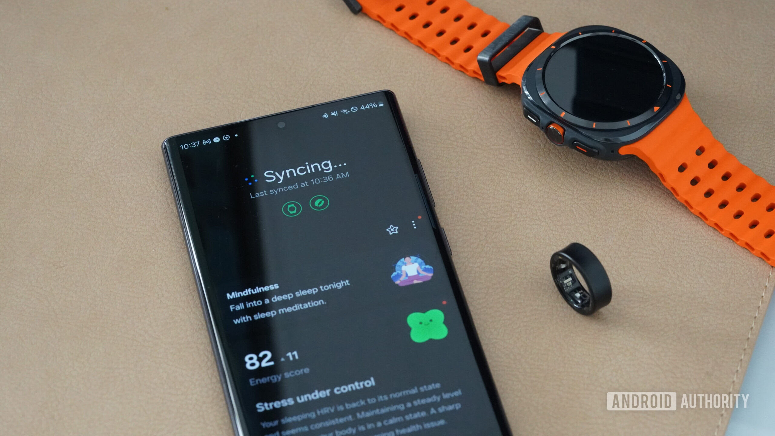 Data from the Galaxy Watch Ultra and Galaxy Ring syncs in the Samsung Health app.