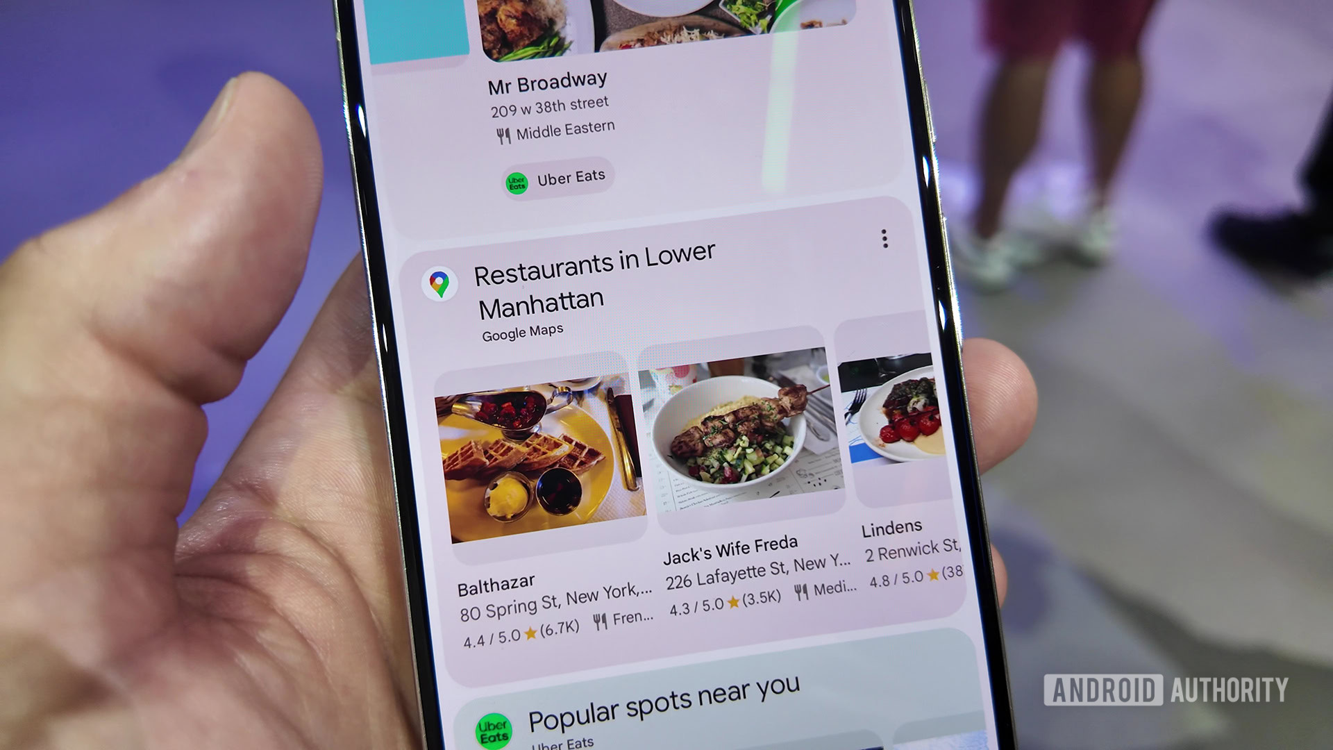 Google Play Collections Example of Restaurants Aavailable in Manhattan