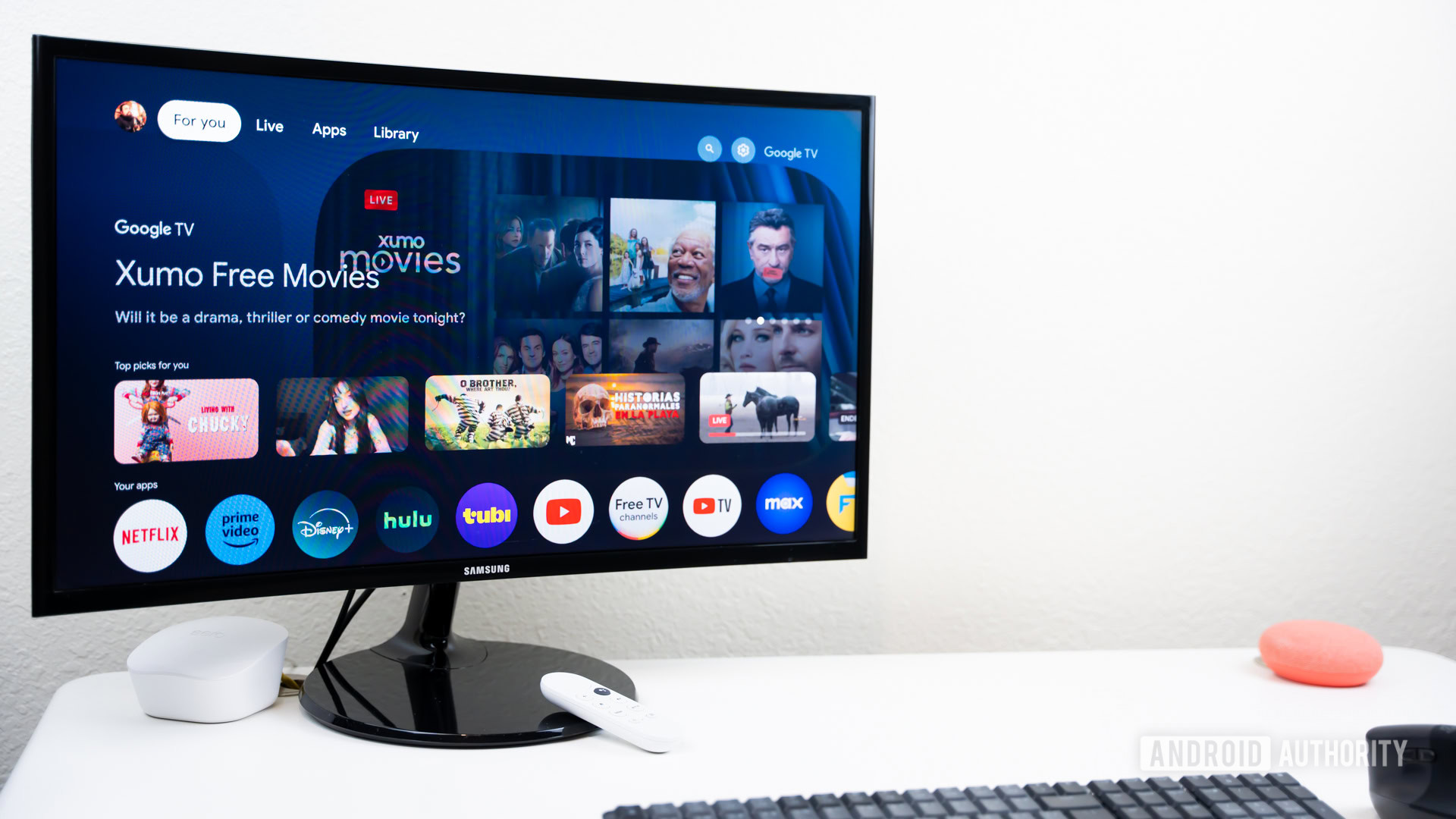 Google TV or Android TV UI on screen stock photo (5)