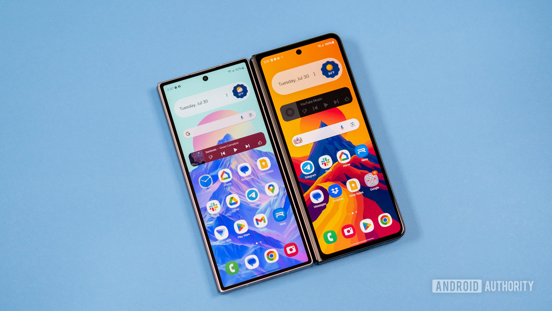 Samsung Galaxy Z Fold 6 vs. Samsung Galaxy Z Fold 5 cover screens.