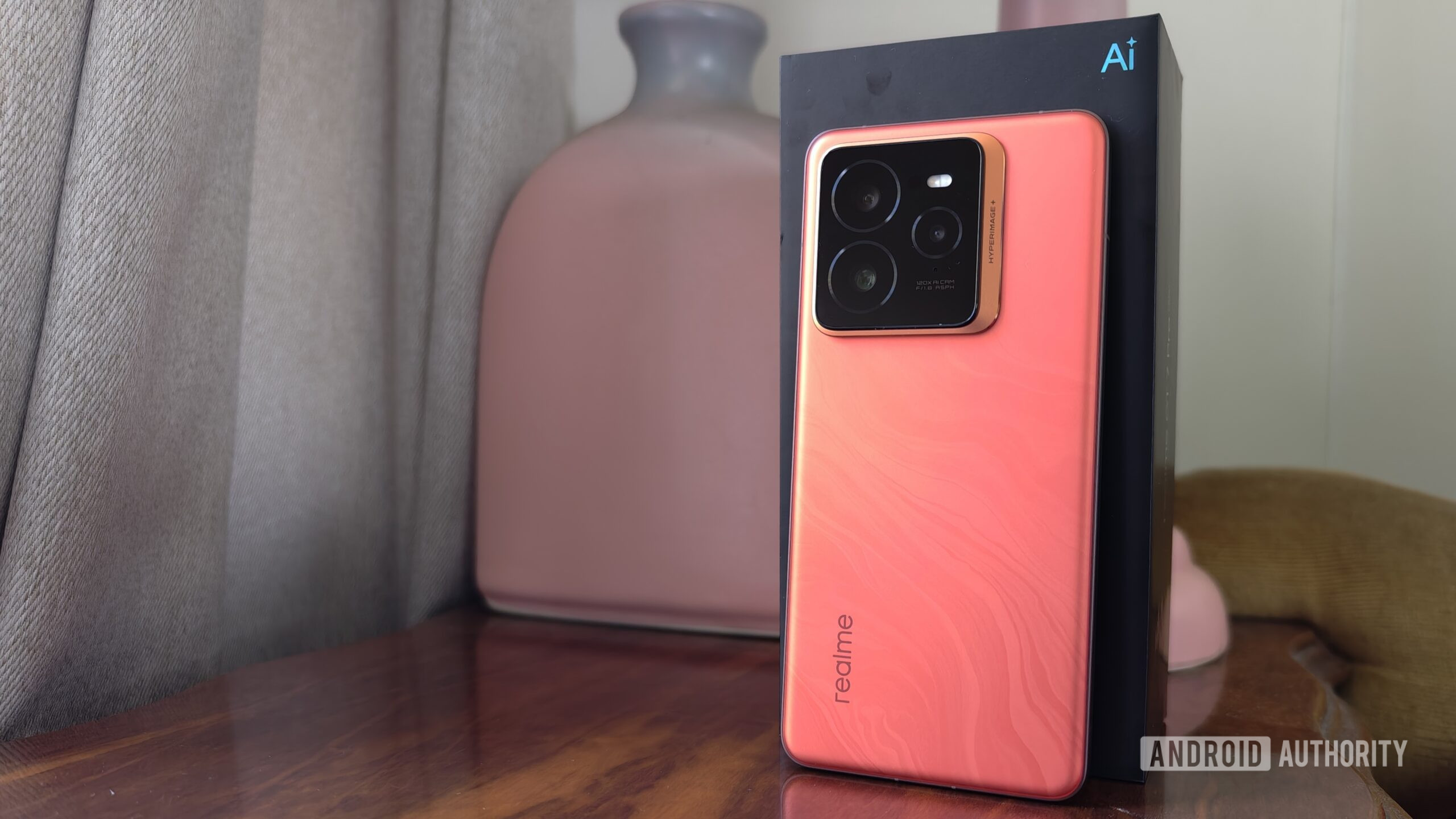 Realme GT 7 Pro upright with box