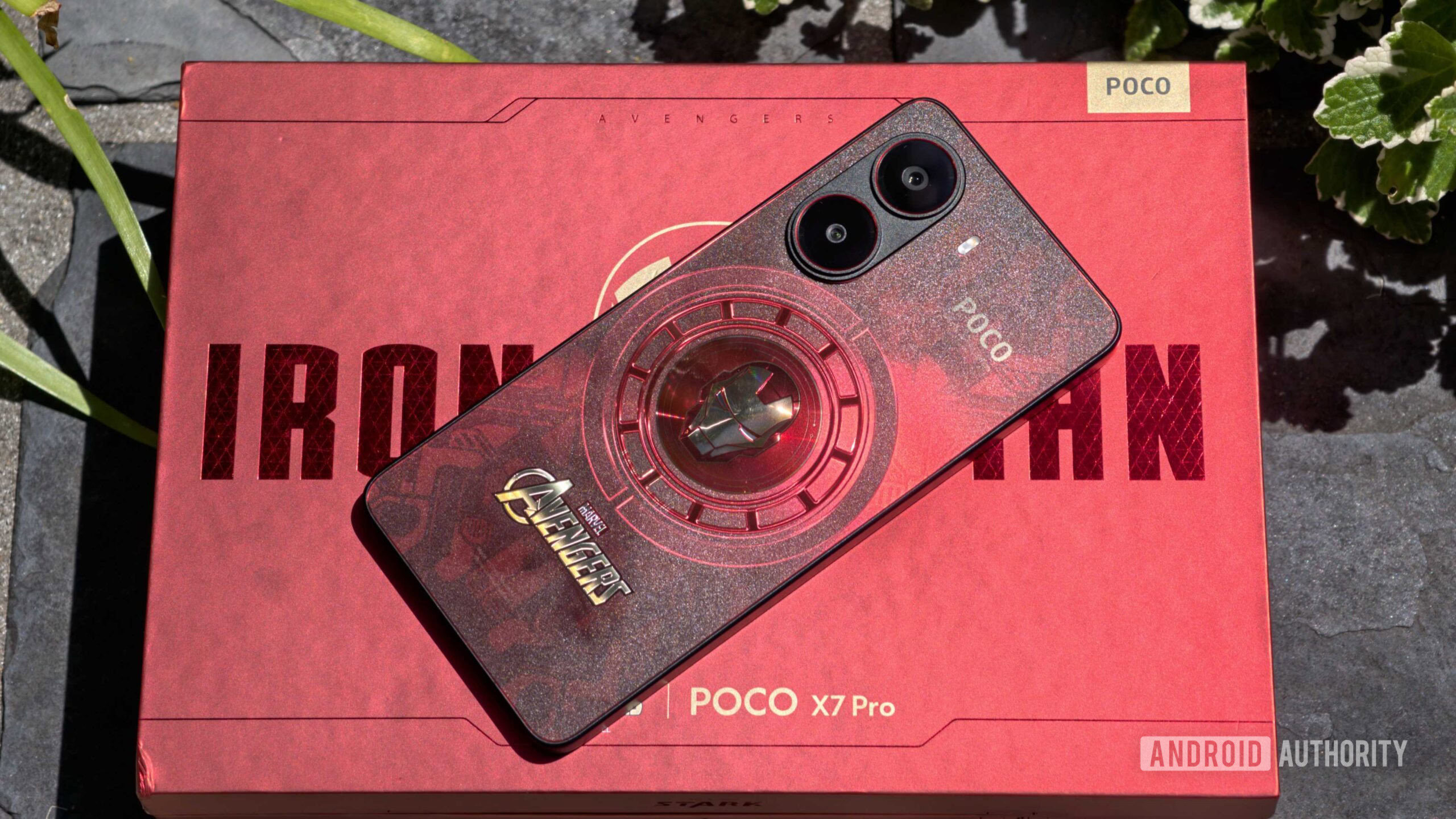 Poco X7 Pro Iron Man back