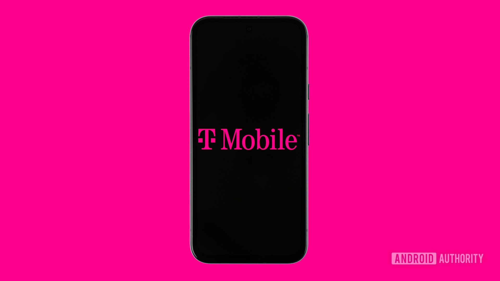 T Mobile logo on smartphone with colored background stock photo