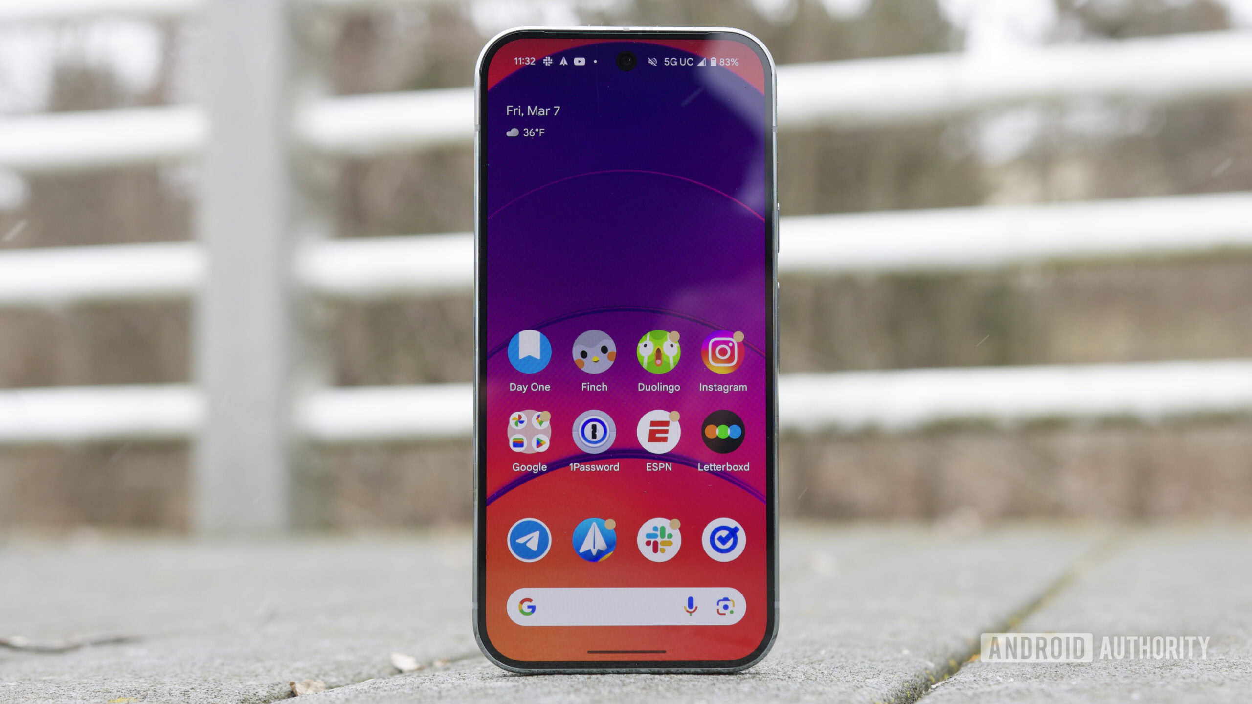 The Pixel 9 Pro with its display turned on.